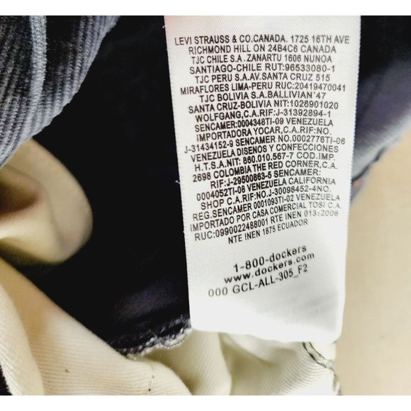 Dockers Durable Construction 5 Pocket Straight Fit 36x27.5” Gray Corduroy Pants - Picture 12 of 16